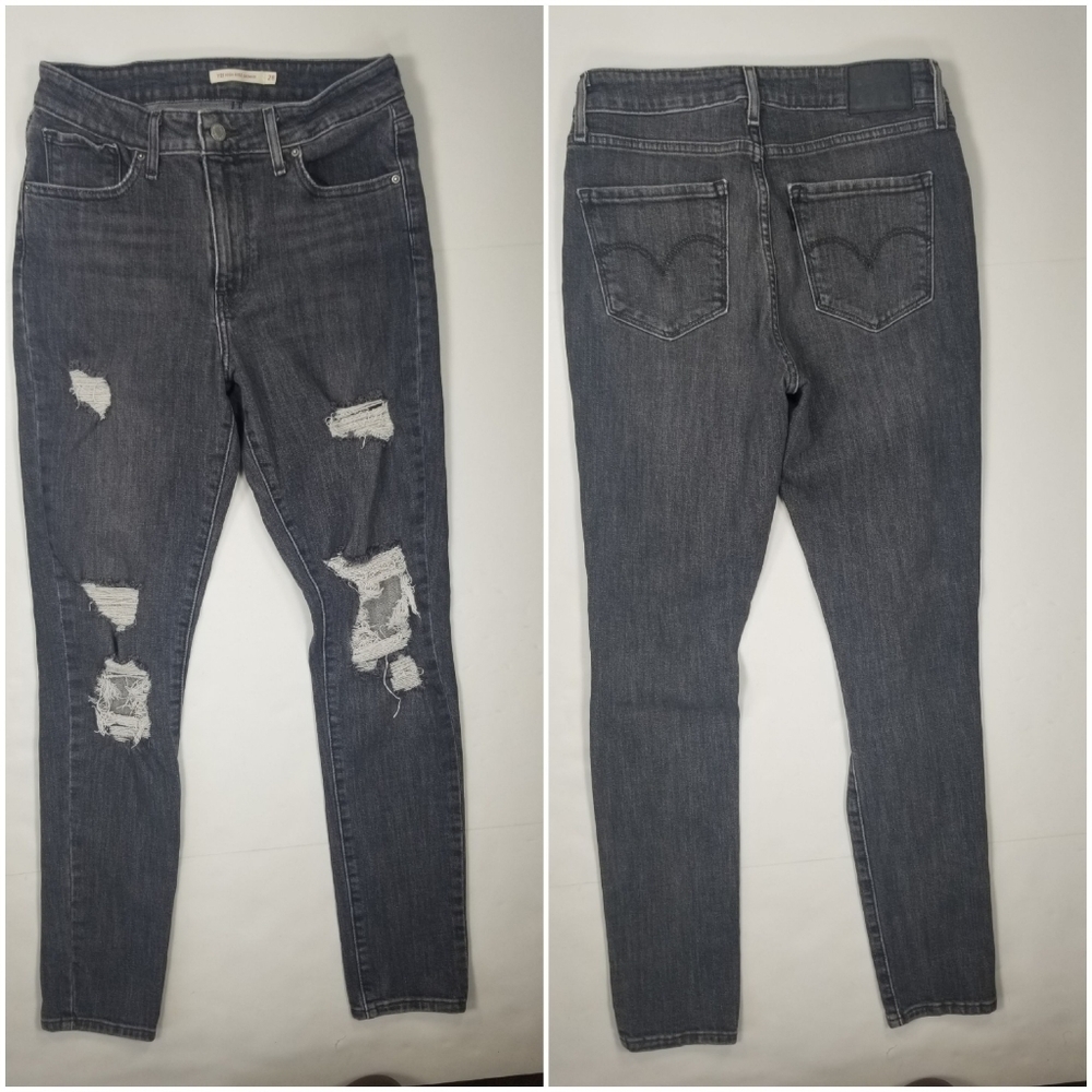 Levis 721  Sz 28 High Rise Distressed Skinny Jeans